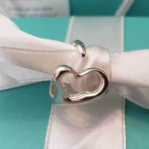 Tiffany & Co Elsa Peretti Open Heart Ring Size 6